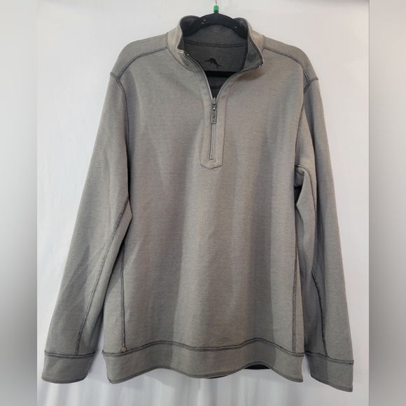 Tommy Bahama Men's Long Sleeve Half Zip Grey Reversible Sweatshirt size XL - Picture 11 of 14